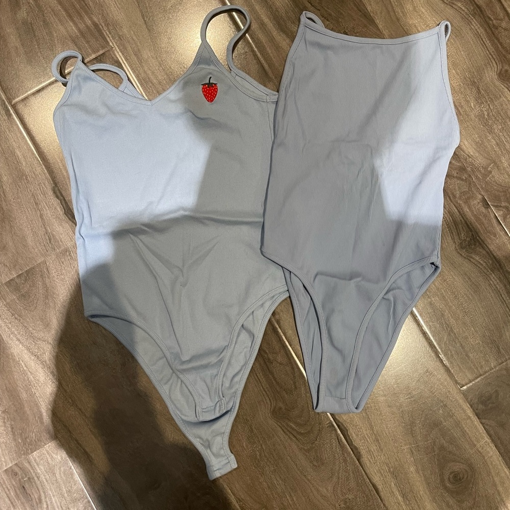 Forever 21 and Zara Blue bodysuits